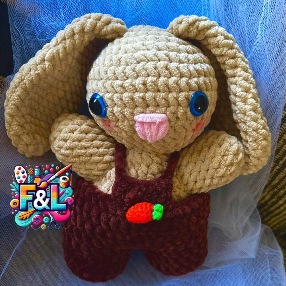 Tan and Brown Plush Bunny Toy